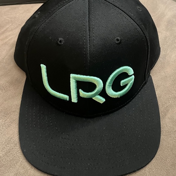 Lifted Research Group, LRG Hat. All Black with White Lettering. SnapBack Hat - Picture 6 of 10